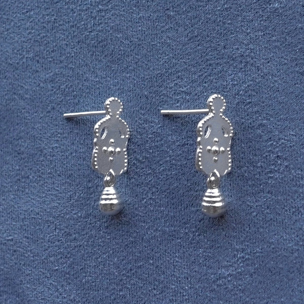 SALE E PEPE Sterling Silver Meditation Man Pendant Earrings SEP-SP01E01-YIN Silver